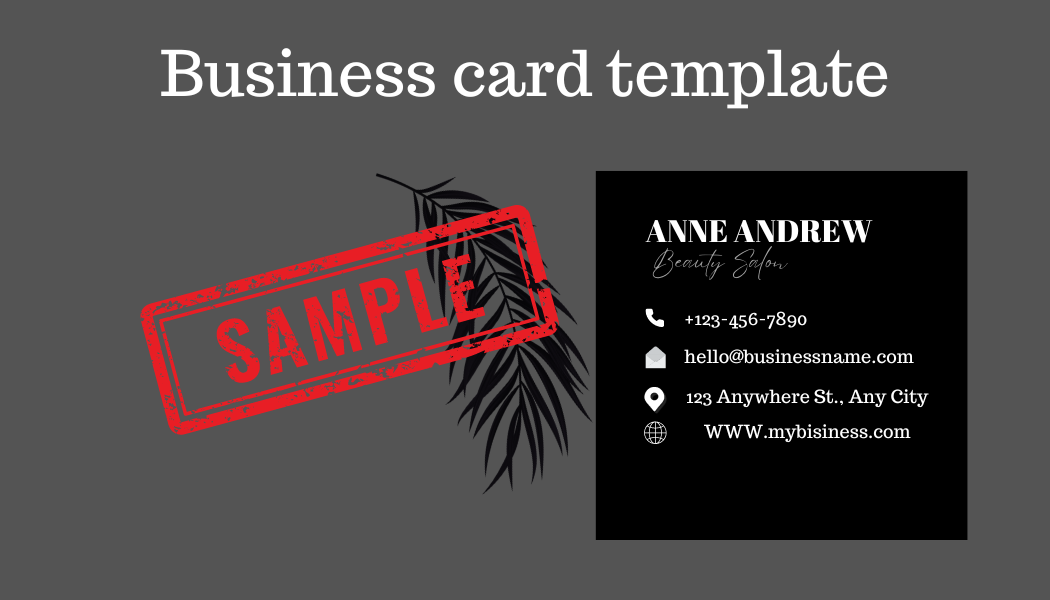 EDITABLE BUSINESS CARD TEMPLATE