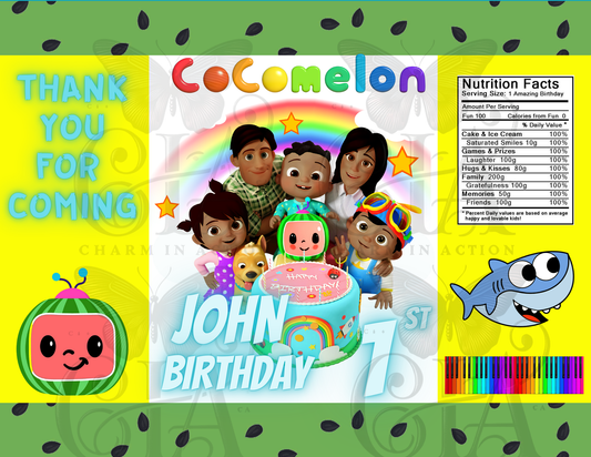 COCO MELON PARTY BUNDLE CANVA DESIGN & EDITABLE TEMPLATE